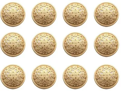 Zdjęcie produktu dla 30 sztuk metalowych guzików w stylu vintage, stalowe, w kolorze złotym, 20 mm