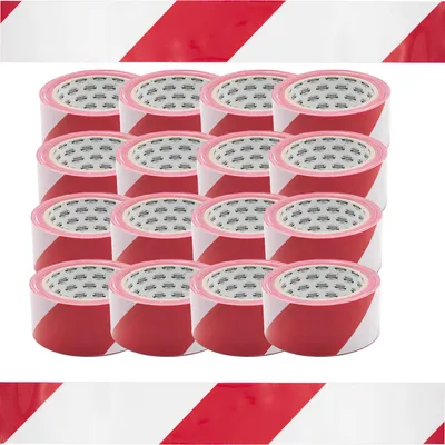 Produktbild von 16x Absperrband Trassenband Flatterband Sperrband Warnband Signalband Rot / Weiß