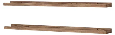 Wandregal 120 cm, schwebend, Set von 2, karbonisiert schwarz