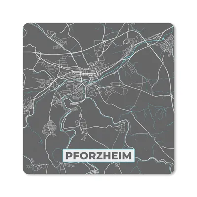 Produktbild von MuchoWow® Mauspad Mousepad Deutschland - Blau - Pforzheim - Stadtplan - Karte 30x30 cm - Mousepads - Maus Mat - Pad - Mausunterlage - Gaming