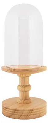 Image de Clayre & Eef Cloche en verre Ø 17x40 cm Bois brun