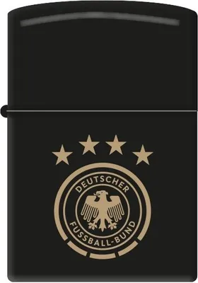 Immagine prodotto di Accendino a benzina Zippo nero con stampa bianca DFB articolo ufficiale con licenza