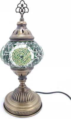 Produktbild von Türkische Tischlampe mit 13 cm Mosaikball in Multicolor – Orientalische Lampe für stimmungsvolle Beleuchtung