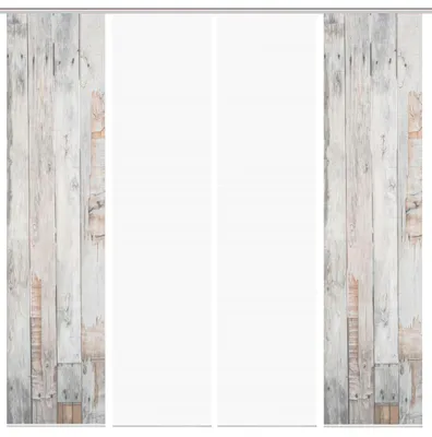 Produktbild von VISION S LIZZA Schiebegardine, halbtransparente Bambus-Optik, 260x60 cm, grau, Holzmotiv