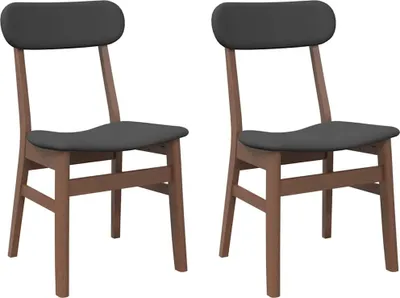 Immagine prodotto di vidaXL Sedie da pranzo con cuscino 2 pz. Legno massiccio marrone in legno di gomma