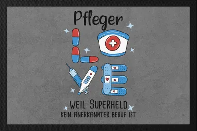 Produktbild von Ich Bin Pfleger Weil Superheld Kein Anerkannter Job Ist Fußmatte  Geschenk Danke Sagen