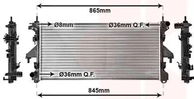 Produktbild von VAN WEZEL 40012305 Kühler Wasserkühler Motorkühler für FIAT Ducato Kastenwagen (250, 290) Ducato Pritsche / Fahrgestell (250, 290) Ducato Bus