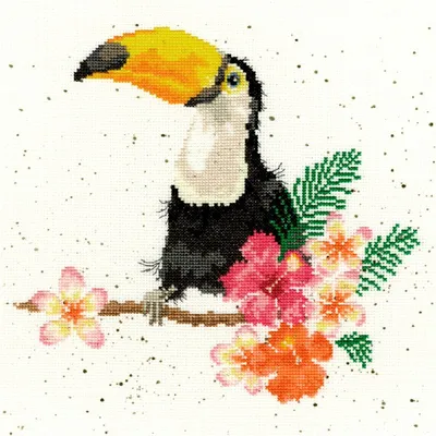 Produktbild von Bothy Threads Kreuzstich-Set "Tukan", 26x26cm, XHD21, Zählmuster
