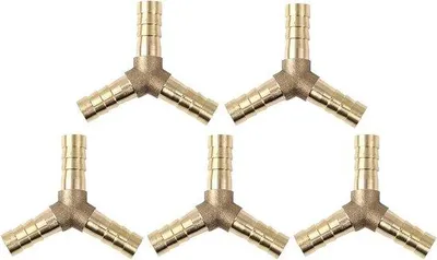 Immagine prodotto di Raccordo a T in ottone a 3 vie da 8 mm, set da 5 pezzi