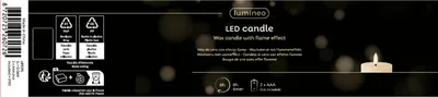 Produktbild von LED Kerze 7x15cm mit Timer Wachs Rustik Gold / Warmweiß