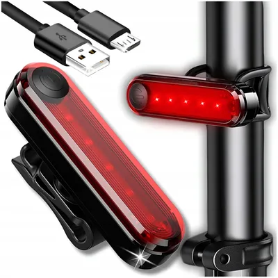 Lampka Rowerowa Tylna Led 50Lm Usb 4 Tryby Latarka Lampa Wodoszczelna Mocna