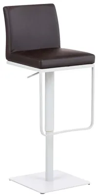 Produktbild von CLP Barhocker Panama Kunstlederbezug drehbar stufenlos höhenverstellbar bis 240 kg | Farbe braun Gestell Farbe weiß