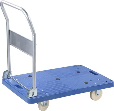 Image de Chariot pliable, chariot pliable pour charges lourdes avec surface de chargement plate, attelage de remorque, 300 kg