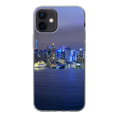 Produktbild von MuchoWow® Handyhülle Schutzhülle Hülle für iPhone 12 New York - Skyline - Nacht Silikon Softcase Handy Hülle - Schutzhülle