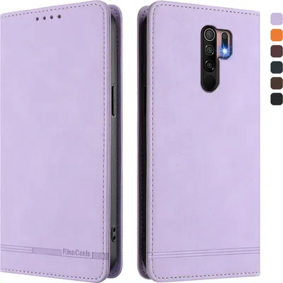 Immagine prodotto di Custodia per Xiaomi Redmi 9, retro custodia in Finto cuoio flip con supporto e slot per carte Purple