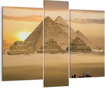 Produktbild von Bild auf Leinwand - Leinwandbild - Pyramide ägypten wüste - 95x80cm - Wand Bild - Wanddeko - Leinwanddruck - Bilder - Kunstdruck - Wanddekoration - Leinwand bilder - Wandkunst - CB95x80-2196