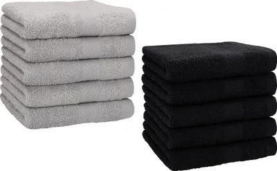 Produktbild von Betz 10 Stück Seiftücher PREMIUM 100% Baumwolle Seiflappen Set 30x30 cm Farbe schwarz und silbergrau