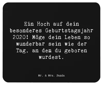 Produktbild von Mr. & Mrs. Panda Mauspad Spruch 2020 Geburtstag - Schwarz - Geschenk, Mouse Pad, Abenteuer, Geburtsjahr, Happy Birthday, Mousepad, pc mausunterlage, Alter, mausteppich
