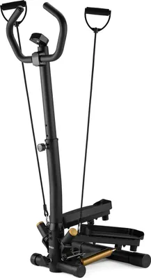 Produktbild von Gymtek® Stepper, Drehstepper inkl. Expanderbänder (Power Ropes) - mit LCD-Bildschirm, Schrittzähler und Kalorienzähler - Fitness, Pilates, Workout - XST900
