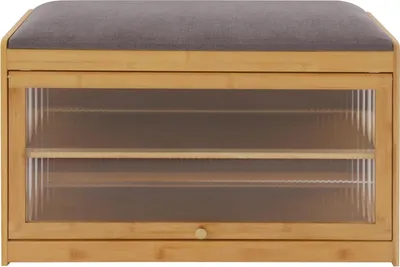 Immagine prodotto di Panca per scarpe - Scarpiera a 2 livelli - Seduta imbottita - Per corridoio/ingresso - 70 x 32 x 42 cm - Taglia M - Bianco