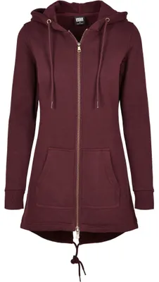 Produktbild von Urban Classics Damen Sweat Parka – Langer Zip Hoodie mit Kapuze und Kängurutasch