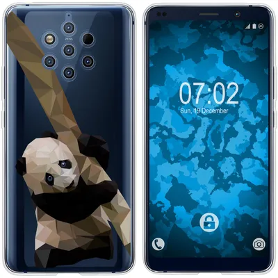 Produktbild von PhoneNatic Case kompatibel mit  Nokia 9 PureView Silikon-Hülle Vektor Tiere Panda M4