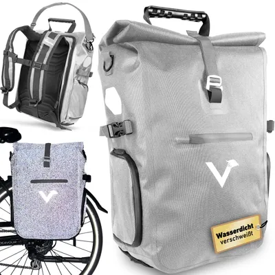Produktbild von Valkental® ValkPro 3in1 Fahrradtasche, Rucksack & Umhängetasche- 23L - space grey