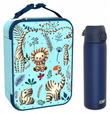 Produktbild von Ion8 Kinder Trinkflasche 500ml und Thermotasche Set Blau