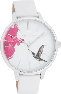 Produktbild von Oozoo Leder Damen Uhr Analog Quarzuhr Armband weiß Timepieces D2UOC11066