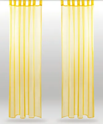 Immagine prodotto di confezione da 2 passanti per tende Noella trasparenti, dimensioni: 140 x 245 cm (giallo)