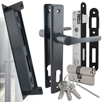 Produktbild von NATI-Set für Torpfosten, Graphitgriff, 90°-Schloss, 90/22-Zylinderwiderstand