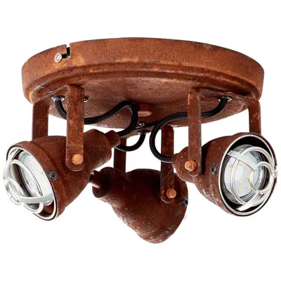Produktbild von BRILLIANT Lampe Bente Spotrondell 3flg rostfarbend | 3x PAR51, GU10, 4W, geeignet für Reflektorlampen (nicht enthalten) | Köpfe schwenkbar