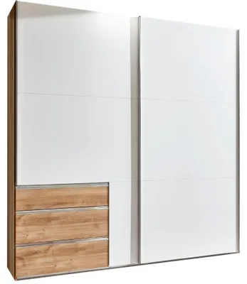 Produktbild von Schwebetürenschrank Level Kleiderschrank 200x65x216cm plankeneiche weiß
