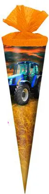 Produktbild von Schultüte / Zuckertüte / Länge: 35cm / rund / "Traktor"