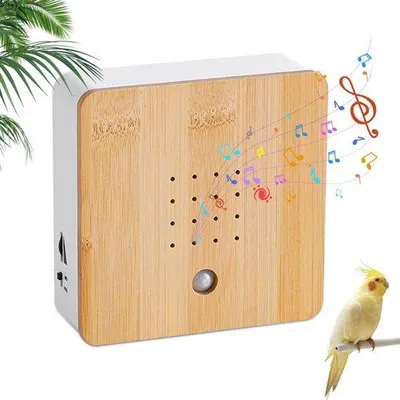Produktbild von Bewegingsmelder mit Vogelklangbox - Wandhalter für Vogelstimmen - Naturklangbox mit Vogelliedern und Bachgesang