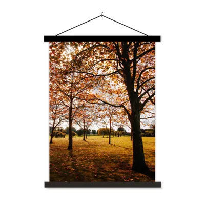 Produktbild von MuchoWow® Textilposter Herbst - Herbstblätter - Natur 120x160 cm mit schwarzem Rahmen - Magnetischer