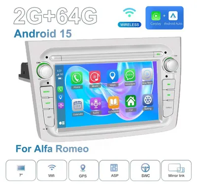 Obrázek produktu pro 7palcové autorádio - Android systém pro multimédia do auta - Dotyková obrazovka - Bezdrátové připojení CarPlay - Android Auto