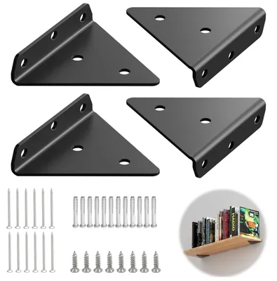 Image de Lot de 4 supports invisibles pour étagères, à fixer au mur