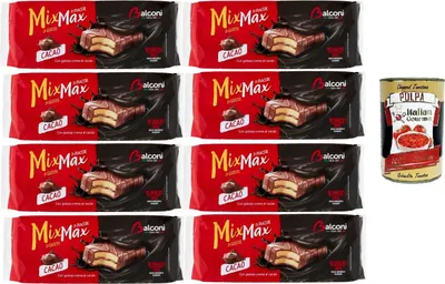 Produktbild von Balconi Mix Max Cacao, con golosa crema al cacao Mix Max Cacao, mit köstlicher Kakaocreme 8x350gr+ Italian Gourmet polpa 400g