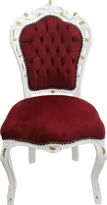 Produktbild von Casa Padrino Barock Esszimmer Stuhl Bordeaux / Weiß mit Gold Bemalung - Antik Stil Möbel