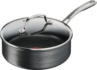 Produktbild von Tefal Unlimited Premium, Rund, Schwarz, Titan, Silber, Glas, 24 cm