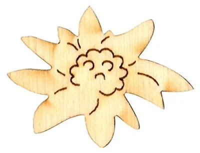 Streudekoration, 25 Edelweiß-Blüten aus Holz, 4 cm
