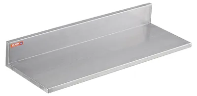 Image de Étagère murale en acier inoxydable - Étagère murale - Étagère suspendue - Étagère de rangement - Étagère de cuisine - Acier inoxydable - Avec panneau arrière