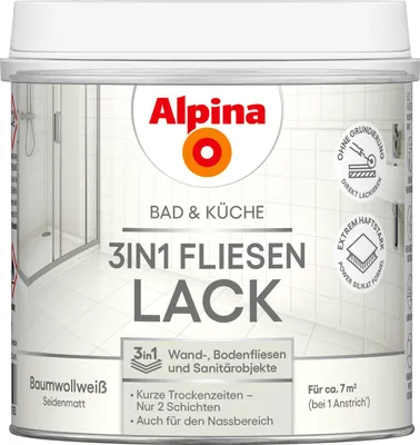 Produktbild von Alpina Bad & Küche  3in1 Fliesenlack 500ml weiss