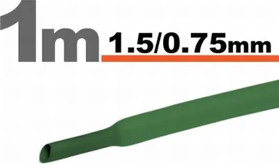 Obrázok produktu pre 20 x 1 meter zmršťovacia hadica zelená 1,5/0,75 mm – 20 kusov po 1 metre – zmršťovacia hadica na izoláciu a ochranu káblov – vhodná na elektrické inštalácie a opravy [11019Z]