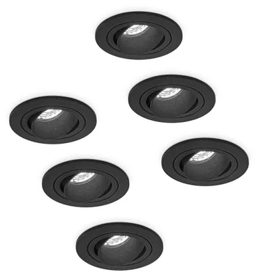 Image de HOFTRONIC - Spots LED encastrables 4W 6500K GU10 dimmables noir lot 6