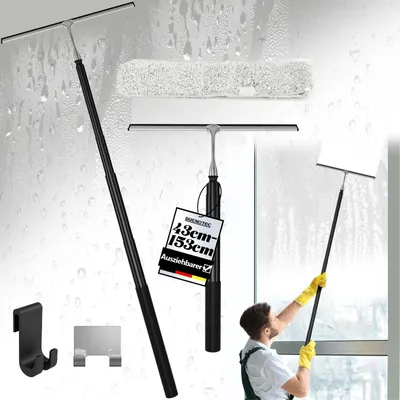 Obrázek produktu pro Omgoods - Teleskopická stěrka na sprchu s ocelovou rukojetí, rozsah 43-153 cm
