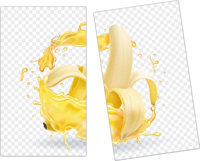 Produktbild von Spritzschutz Herdabdeckplatte Schneidebrett aus Glas Bananensplash 2-Teilig (60x52cm)