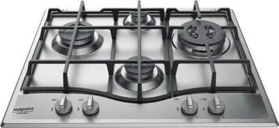 Immagine prodotto di Hotpoint PCN 641 T/IX/HAR Piano Cottura Acciaio Da Incasso 60 cm Gas 4 Fornelli