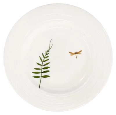 Zdjęcie produktu dla Porcelanowy talerz deserowy Croft Dragonfly 20,5 cm, zielony/brązowy